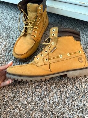Timberland Moc Toe Boots Wheat Brown Rugged Work Boots Men’s